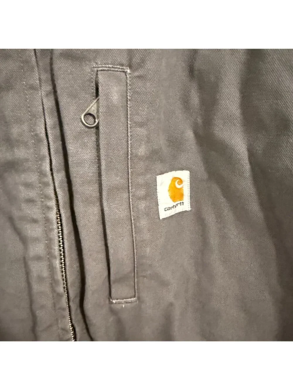 Carhartt Men's Washed Duck Sherpa-Lined Ridge Coat Loose Fit Gray Size L